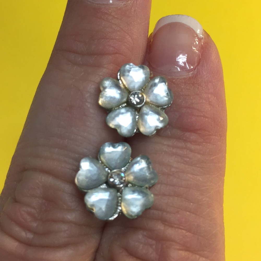 Flower Earrings with Gem Stone